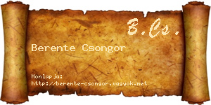 Berente Csongor névjegykártya